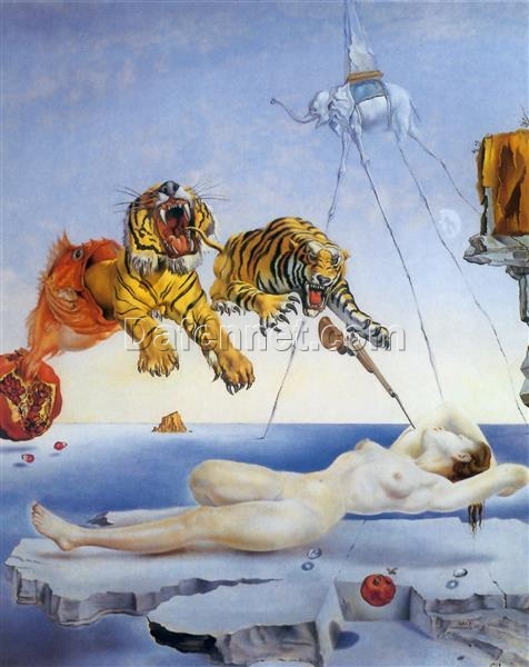 Salvador Dalí “Dream Caused by the Flight of a Bee” 1944 – Custom Oil Painting on Canvas, Surrealist Masterpiece