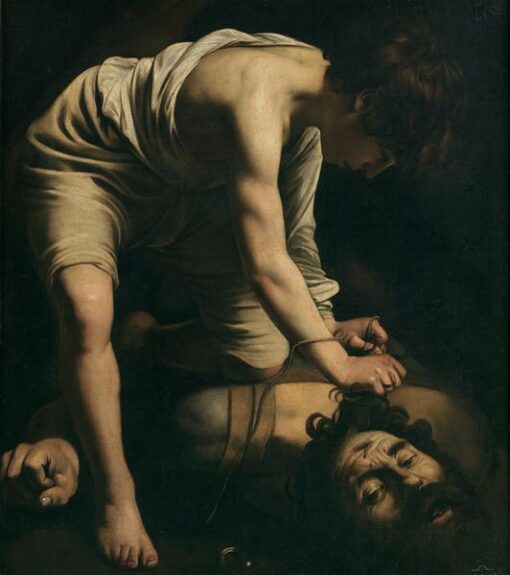 Exclusive Caravaggio David and Goliath (c.1599) – Personalized Oil Painting on Canvas for Fine Art Collectors