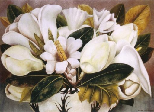 High-End Frida Kahlo ‘Magnolias (MagnoliasRosas)’ Oil Painting on Canvas – Exquisite Art, Ideal for Refined Interiors