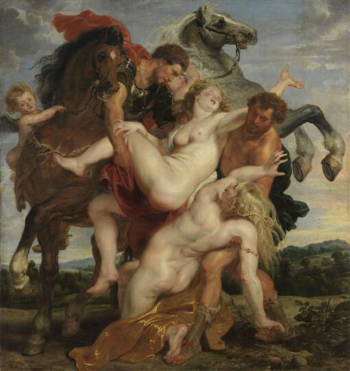 Abduction of the Daughters of Leucippus by Peter Paul Rubens – 1618 Baroque Painting of Greek Mythological Love and Abduction