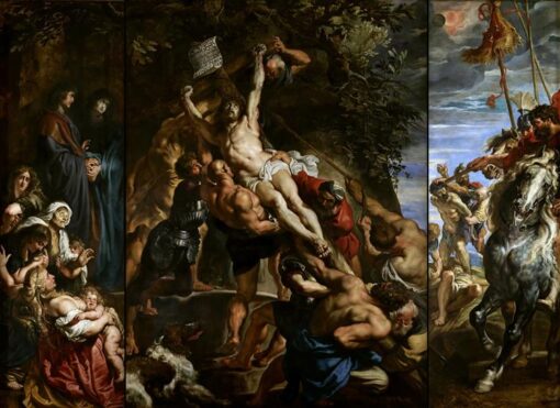 The Elevation of the Cross by Peter Paul Rubens – 1610 Baroque Painting of Divine Suffering and Redemption