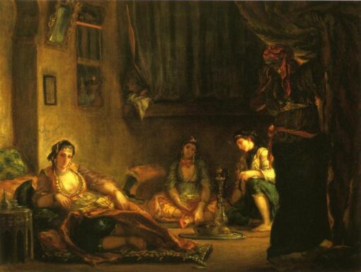 Women of Algiers in Their Apartment by Eugène Delacroix – 1849 Exquisite Orientalist Canvas for Contemporary Design